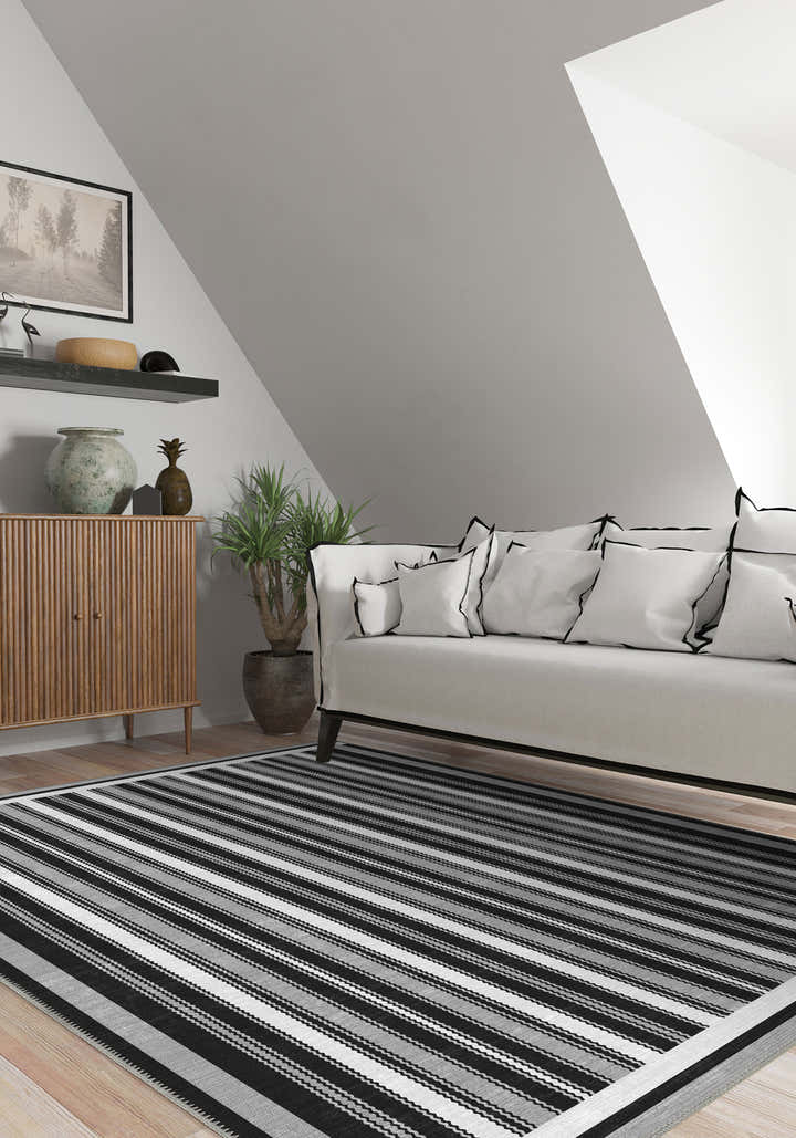 Maris Black and White Rug