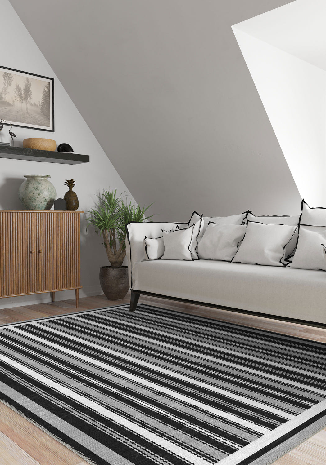 Maris Black and White Rug