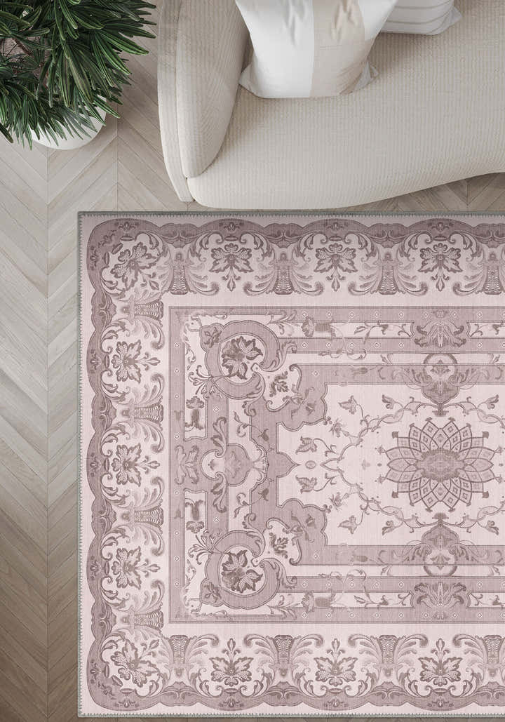 Dorian Washable Pink Rug