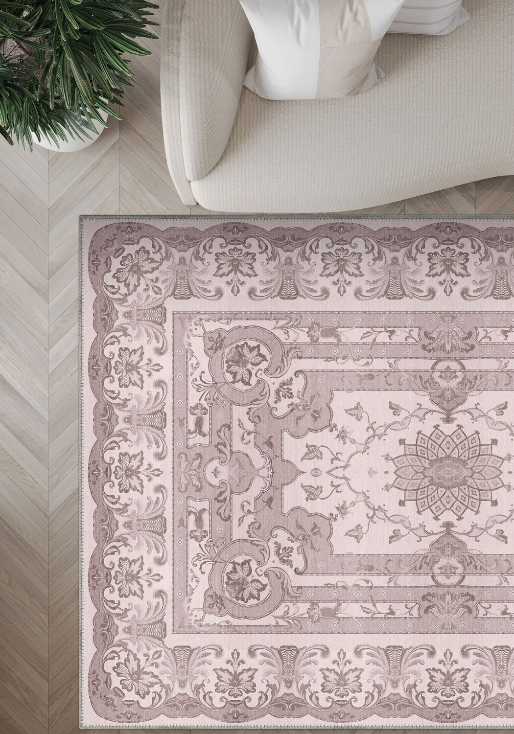 Dorian Washable Pink Rug