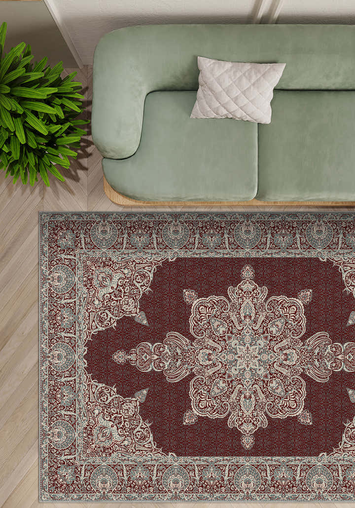 Farinda Burgundy Persian Rug
