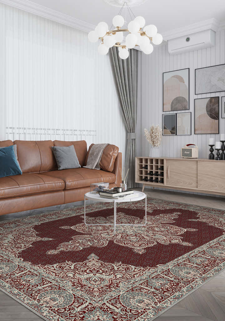 Farinda Burgundy Persian Rug