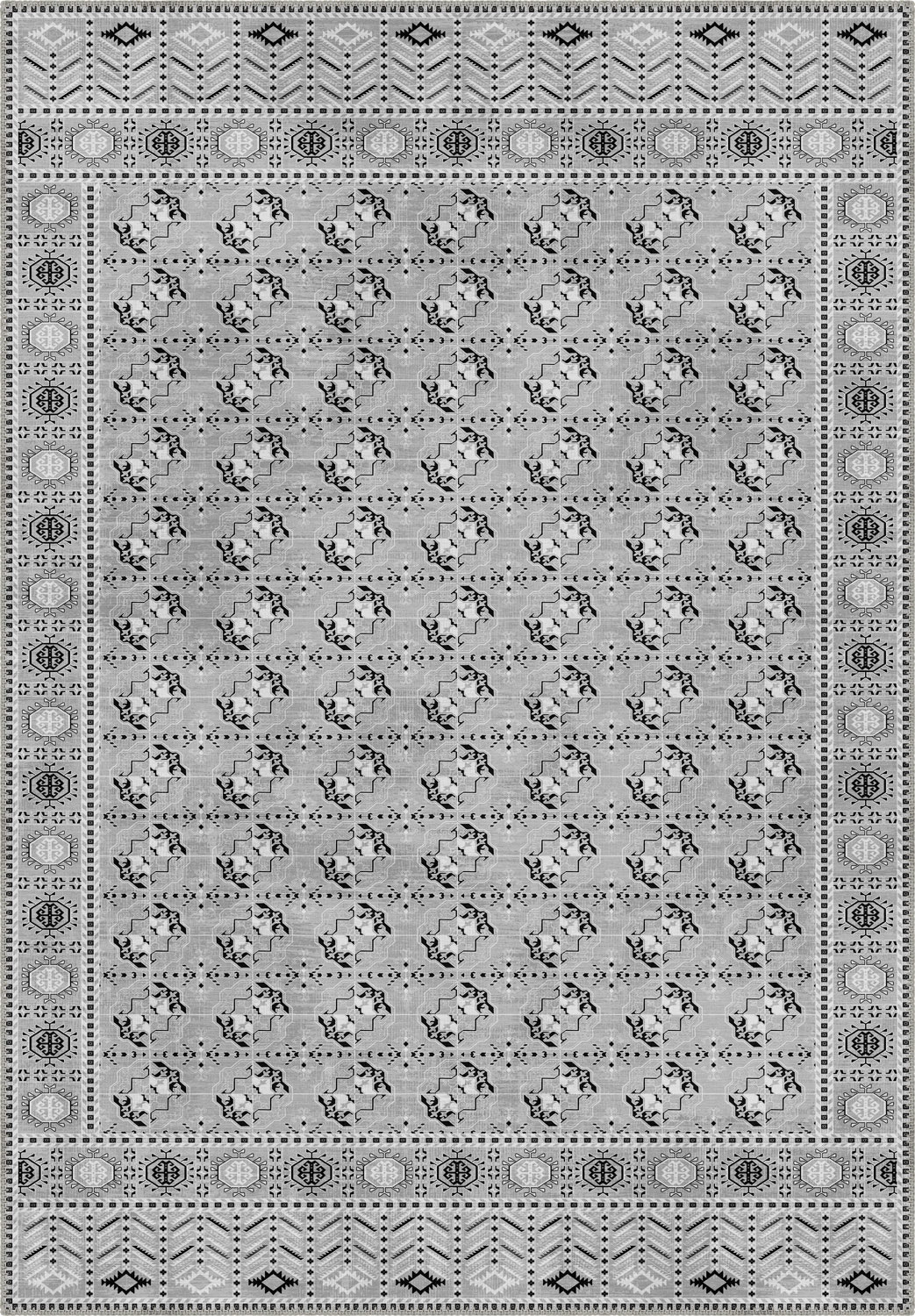 Gray bokhara rug