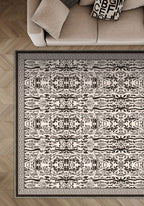 Aveline Brown Damask Rug