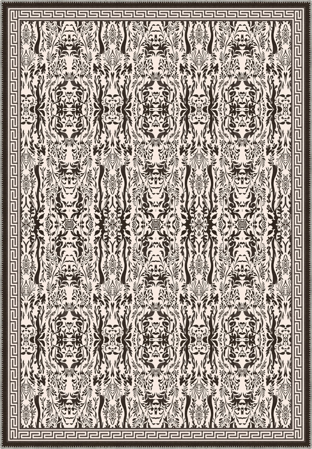 Aveline Brown Damask Rug