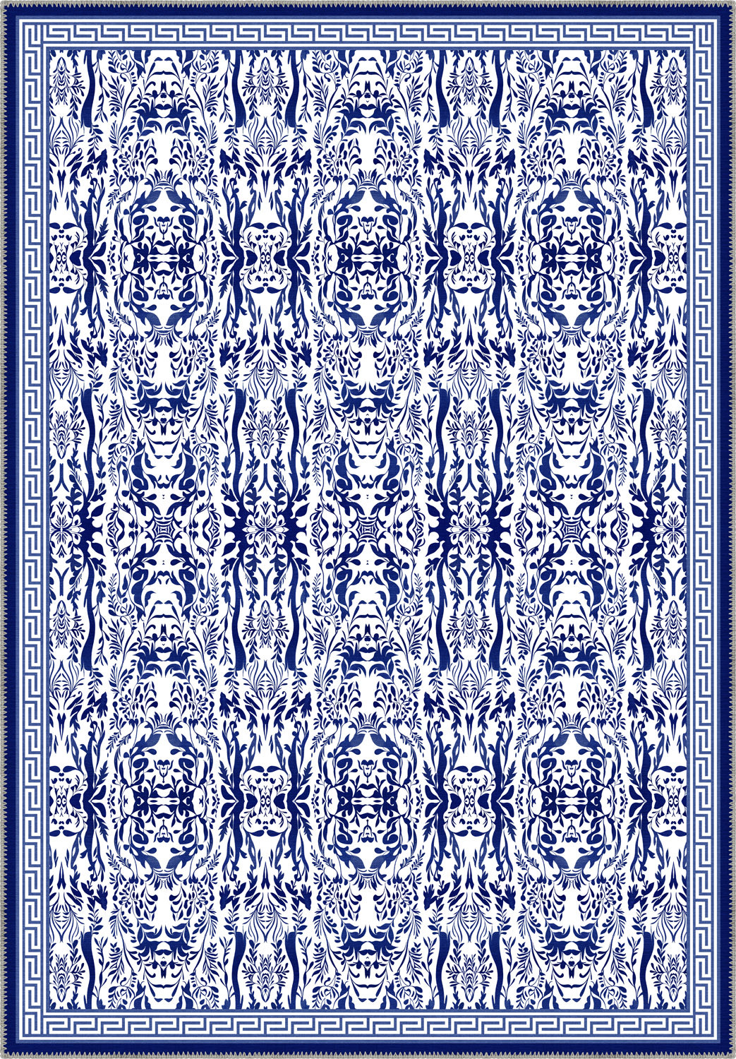 Aveline French Blue Foliage Rug