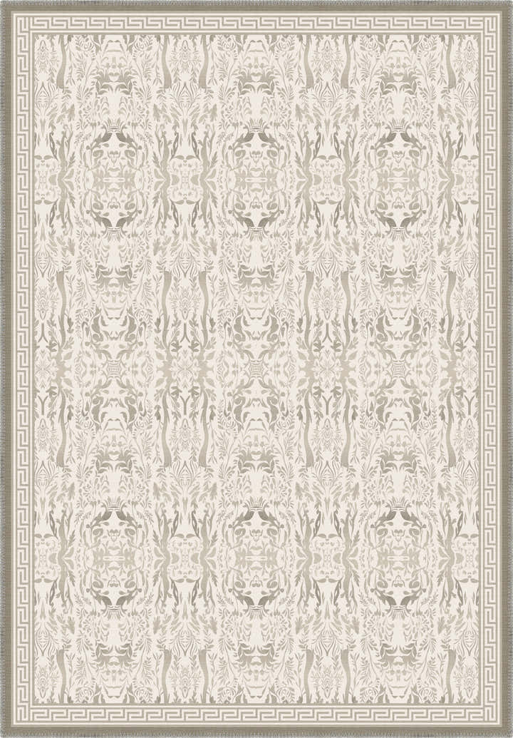 Aveline Beige Distressed Foliage Rug