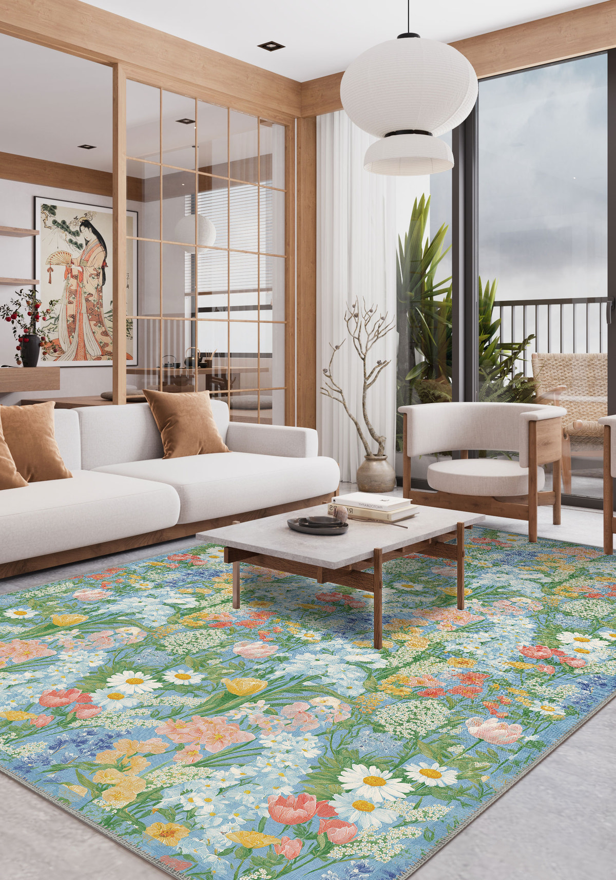 Spring Garden Floral Rug