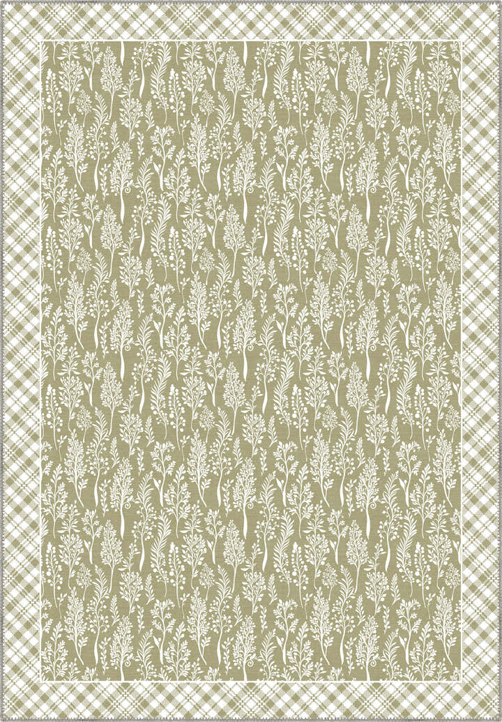 Alder Floral Sage Green Rug