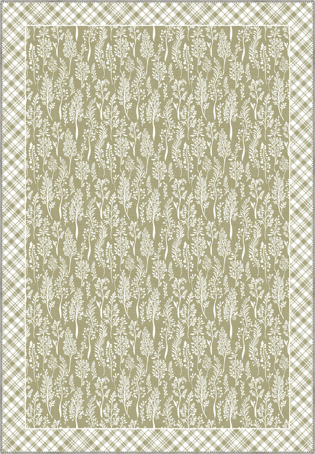 Alder Floral Sage Green Rug
