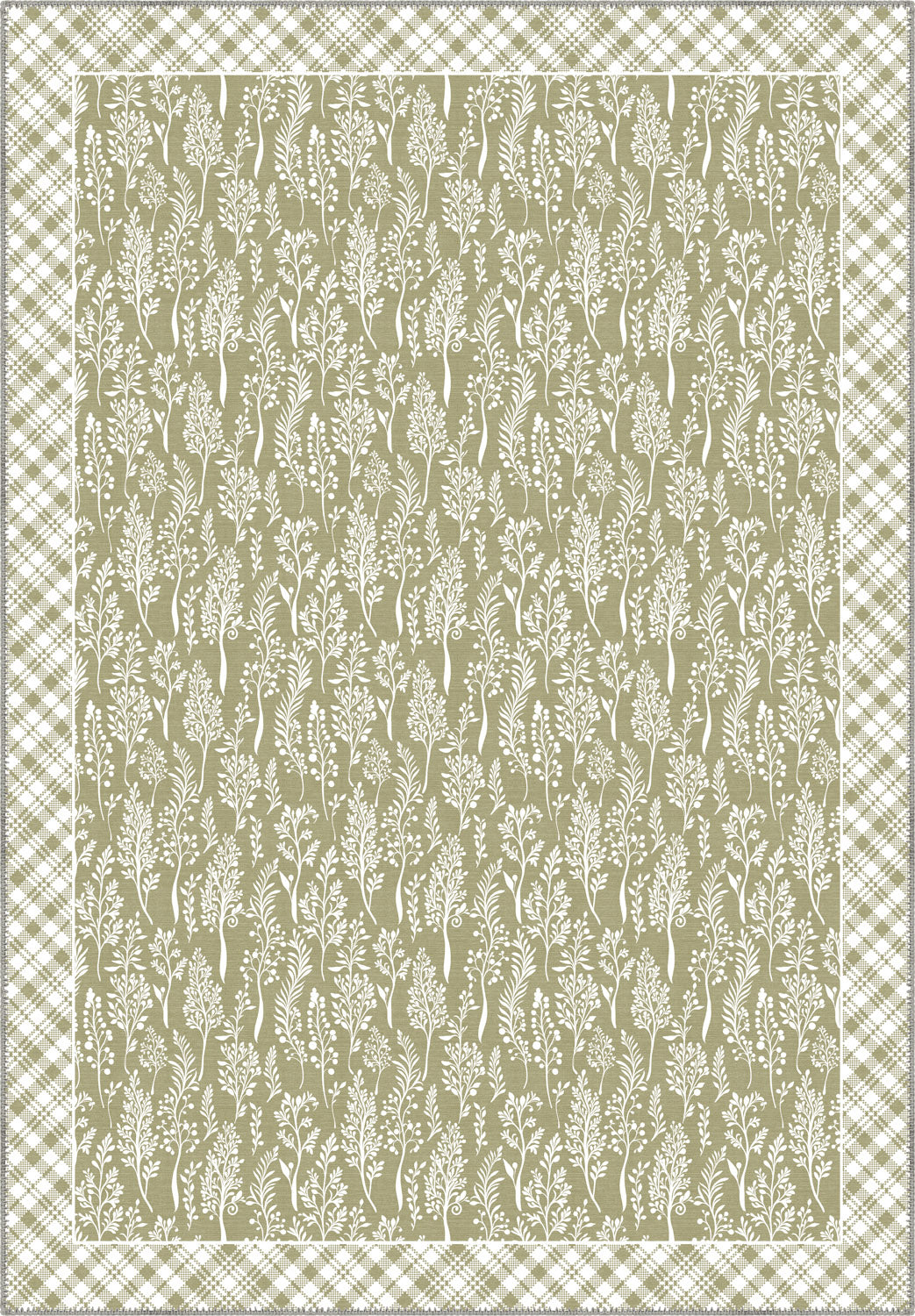 Alder Floral Sage Green Rug