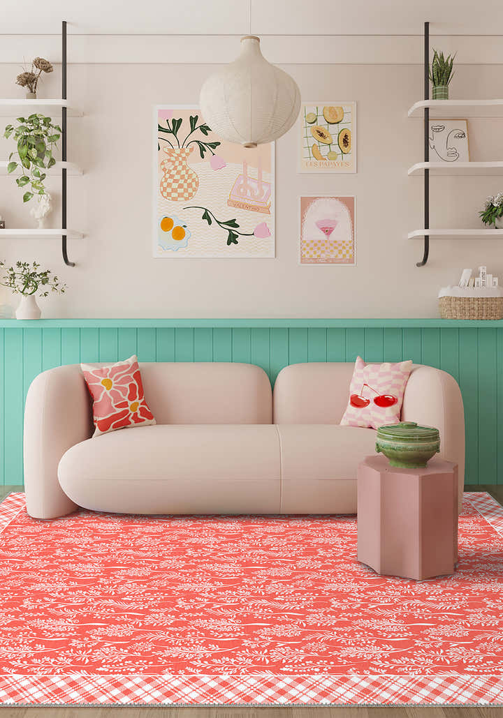 Alder Floral Coral Rug