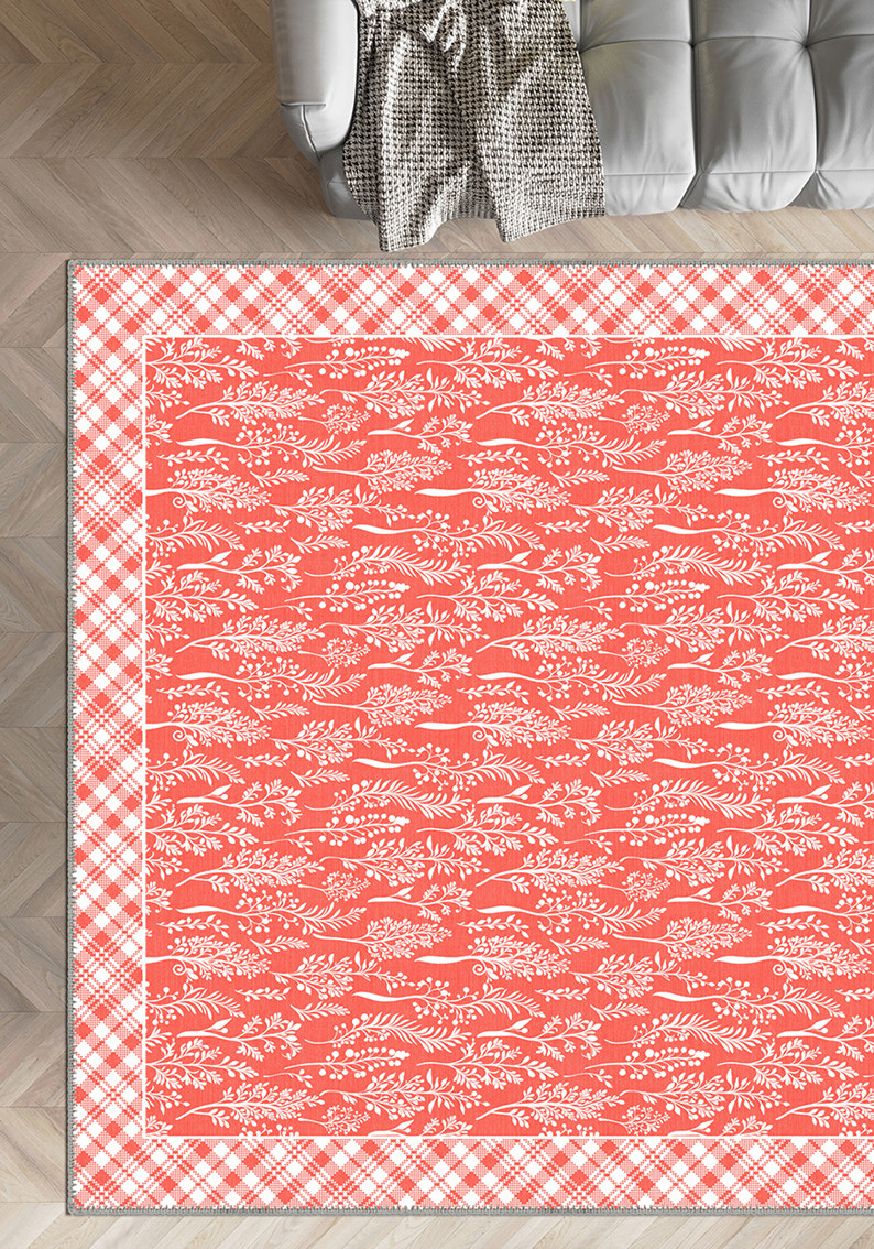 Alder Floral Coral Rug
