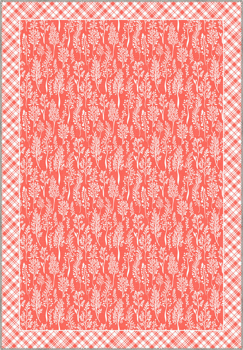 Alder Floral Coral Rug