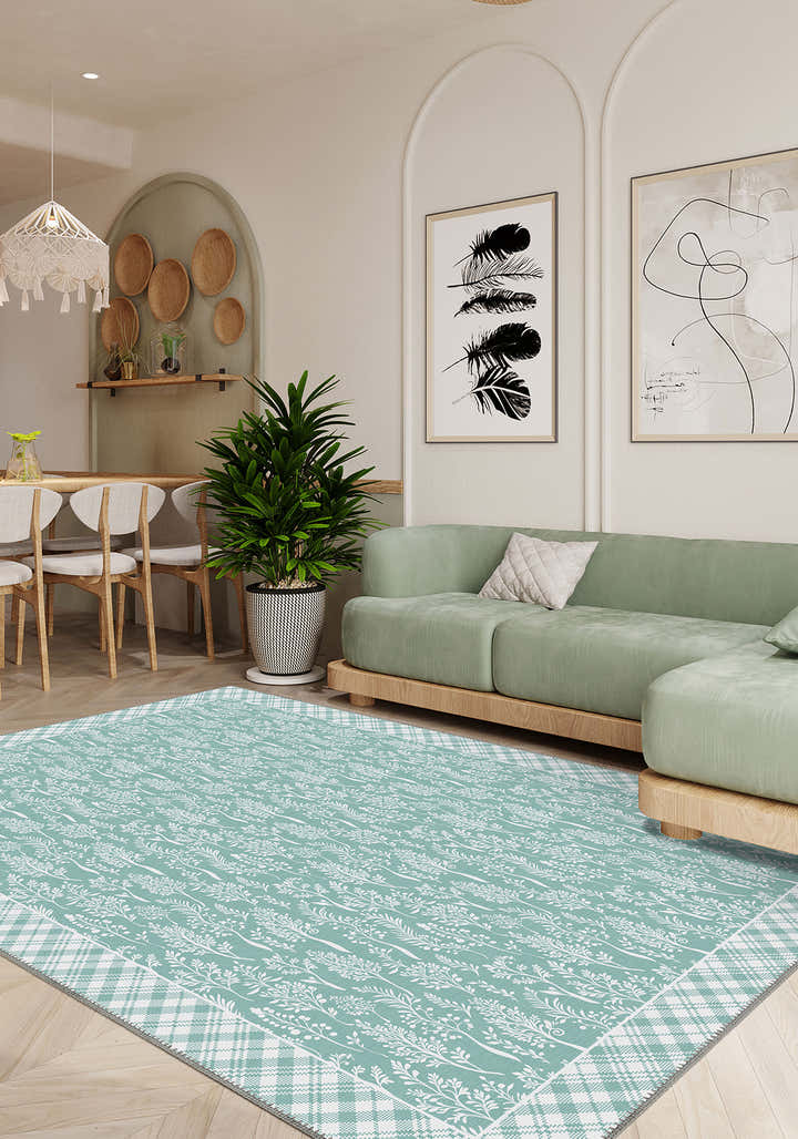 Alder Cottagecore Duck Egg Blue Rug