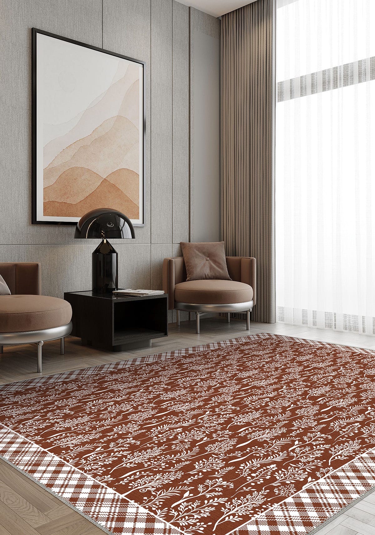 Alder Floral Terracotta Rug
