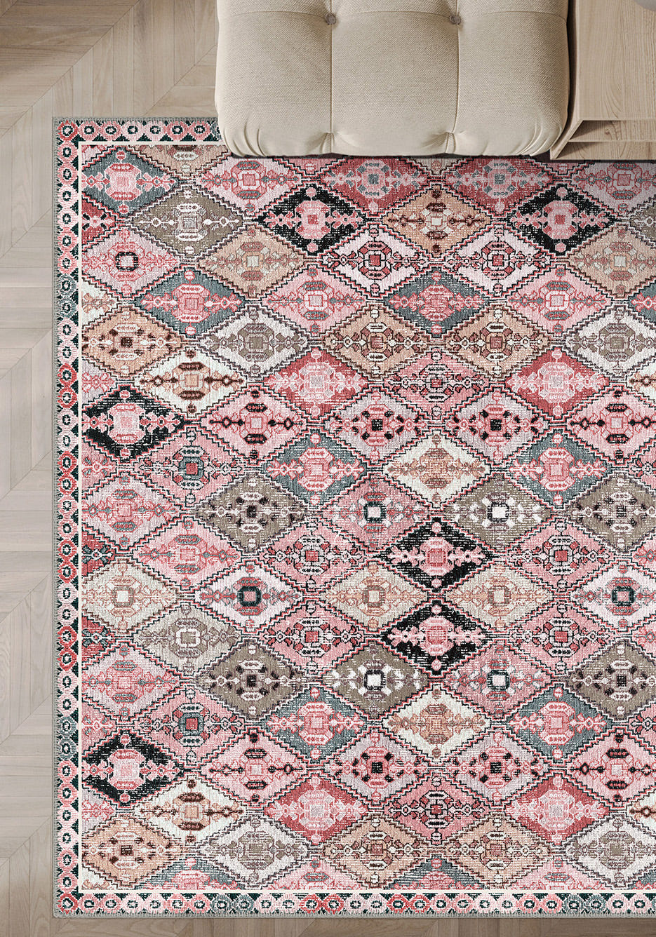 Romilly Pink Tribal Kilim Rug