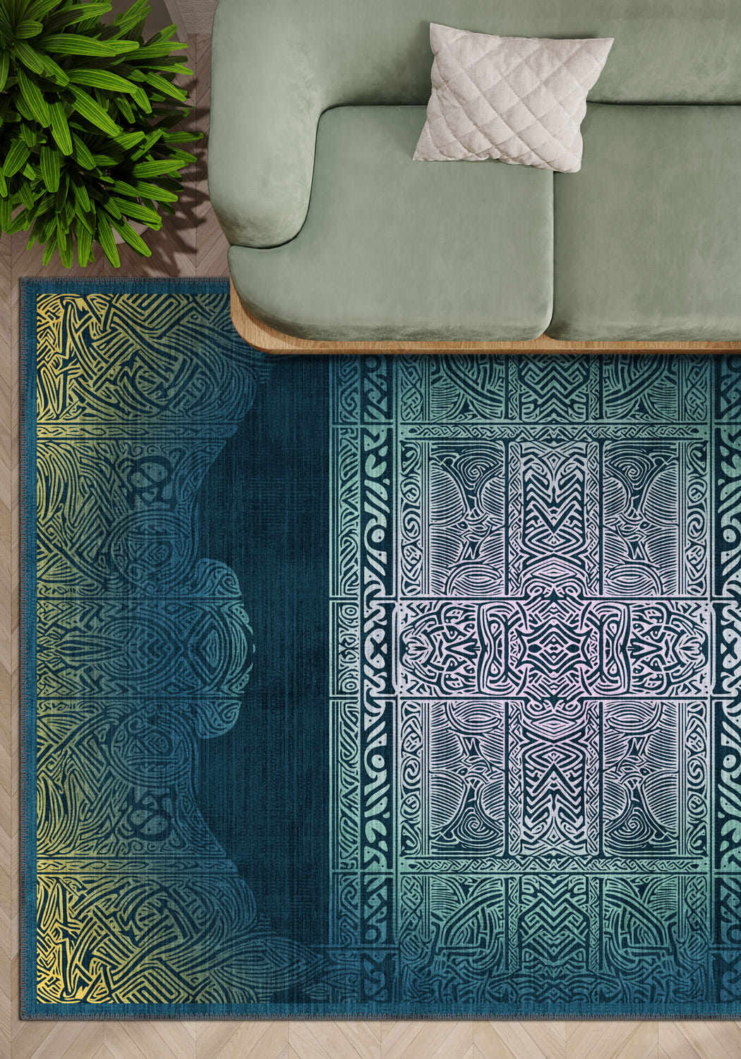 Maeva Teal Celtic Rug