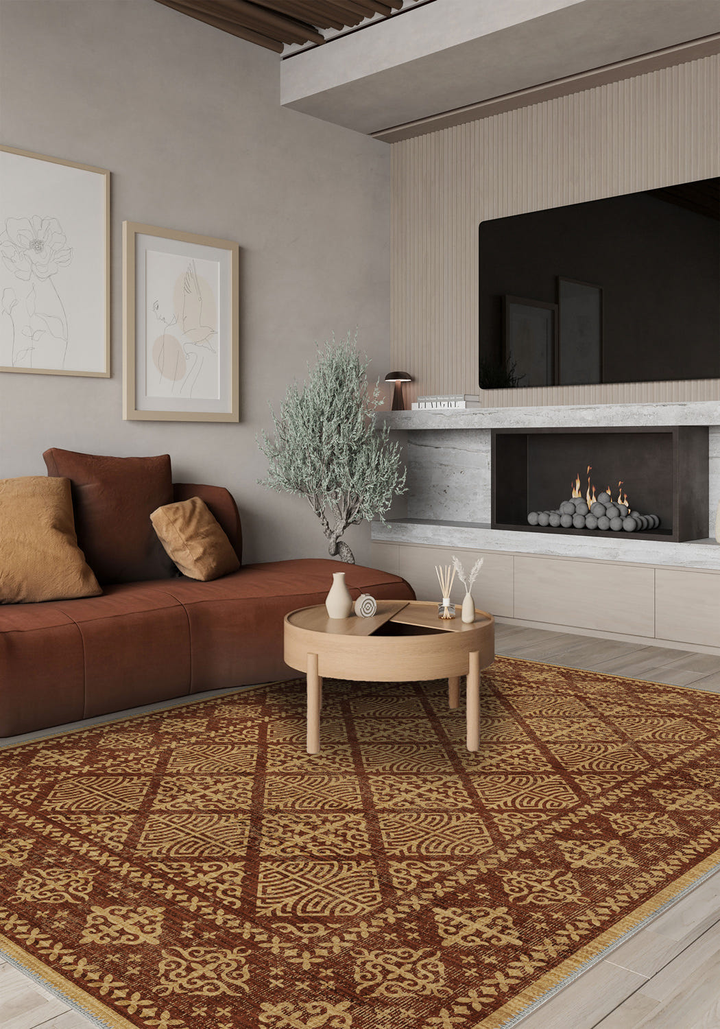 Rhean Celtic Terracotta Rug