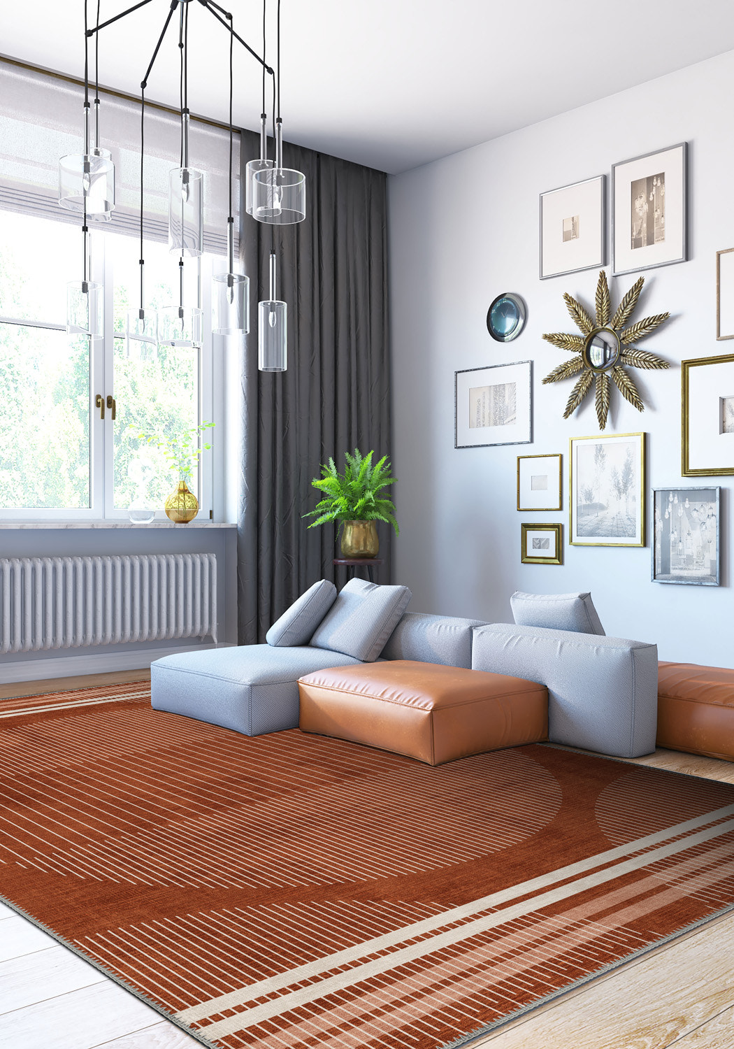 Modern rug for living room.