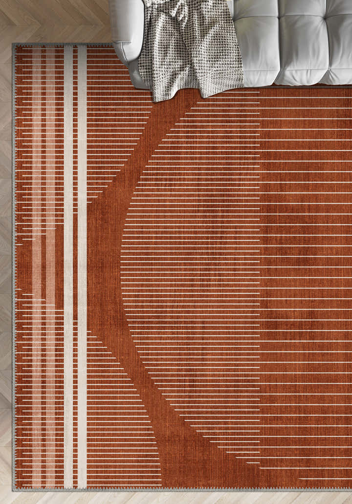 Terracotta rug for living room.
