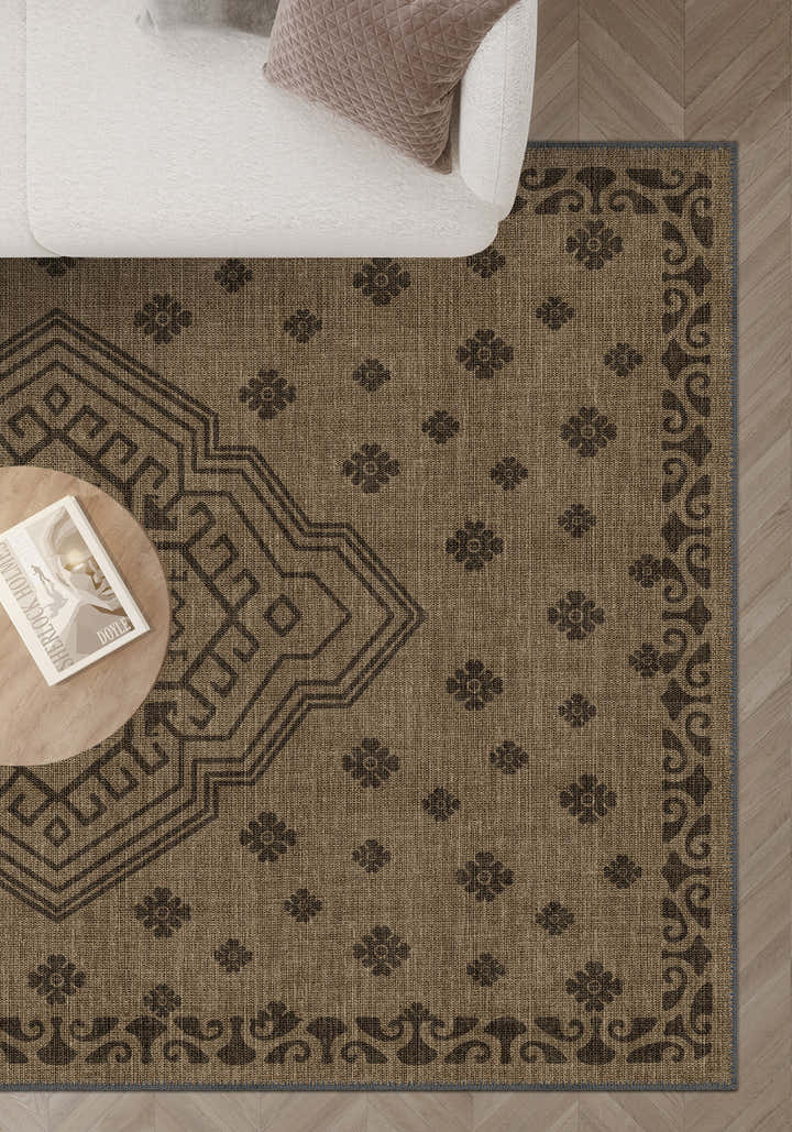 Hessian rug for living room.
