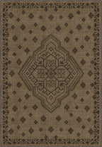 Brown hessian rug, rustic rug.