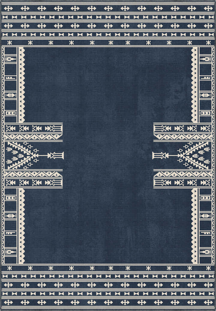 Kora Navy Scandi Rug