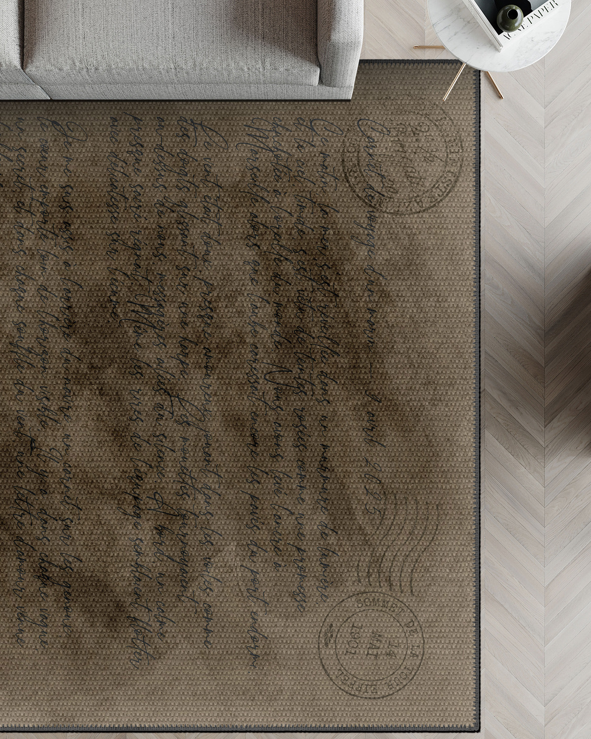 Marceau Brown Document Rug