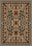 Brown Anatolian rug with floral motifs.