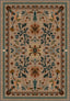 Brown Anatolian rug with floral motifs.