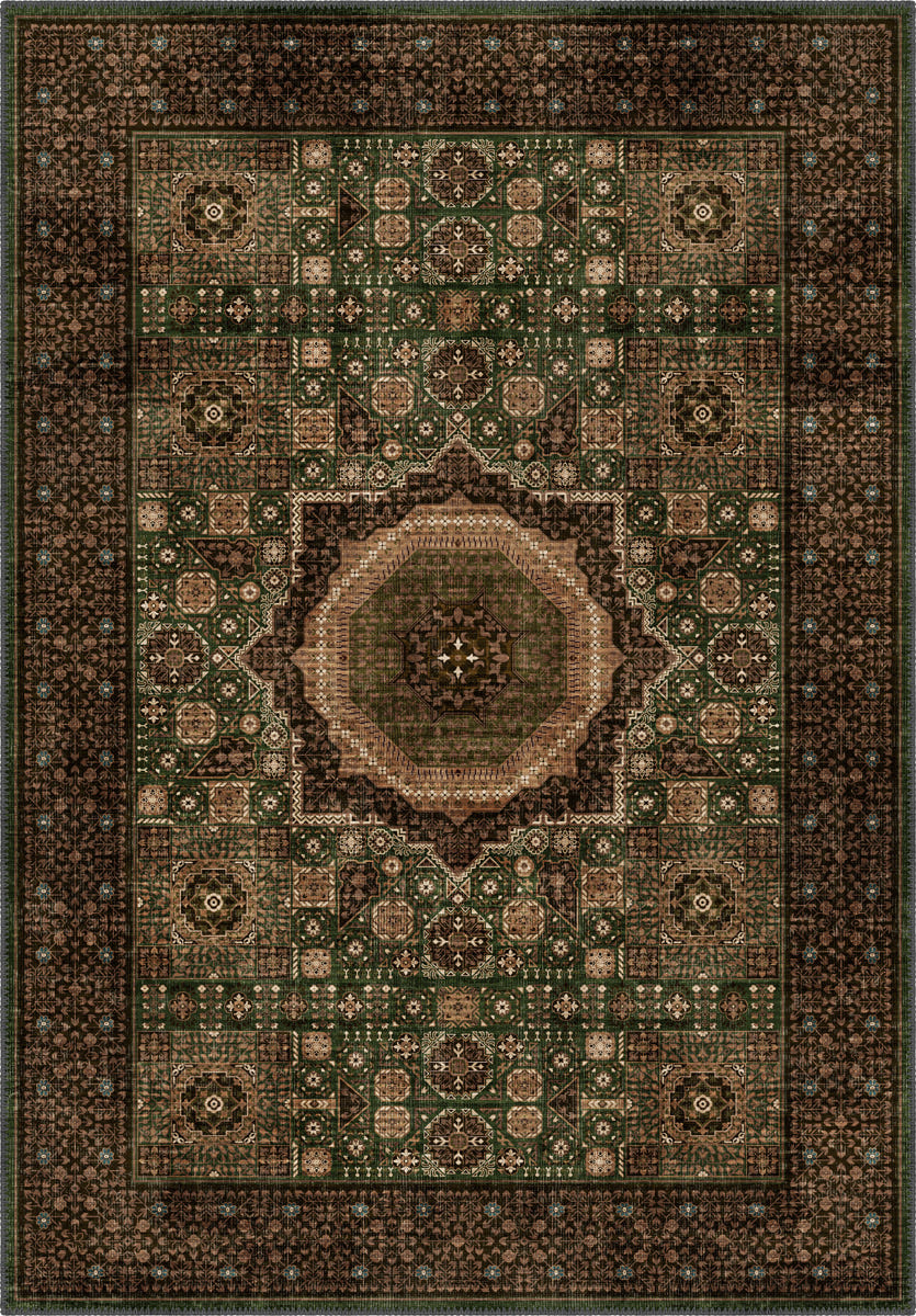 Yasmin Deep Green Mamluk Rug