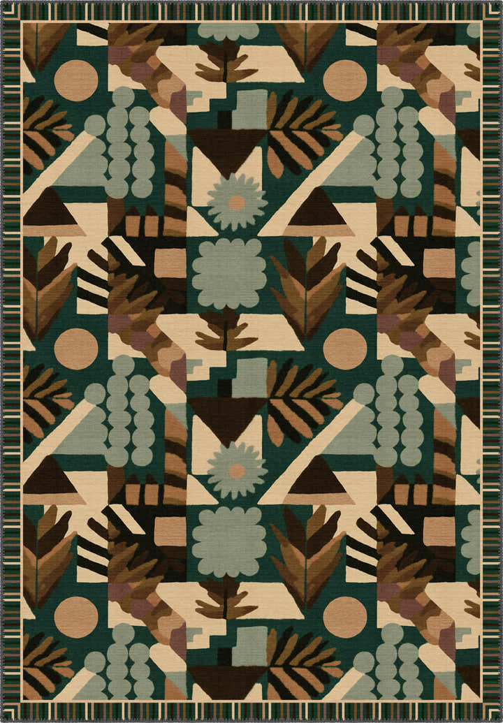 Zinnia Green Bauhaus Rug