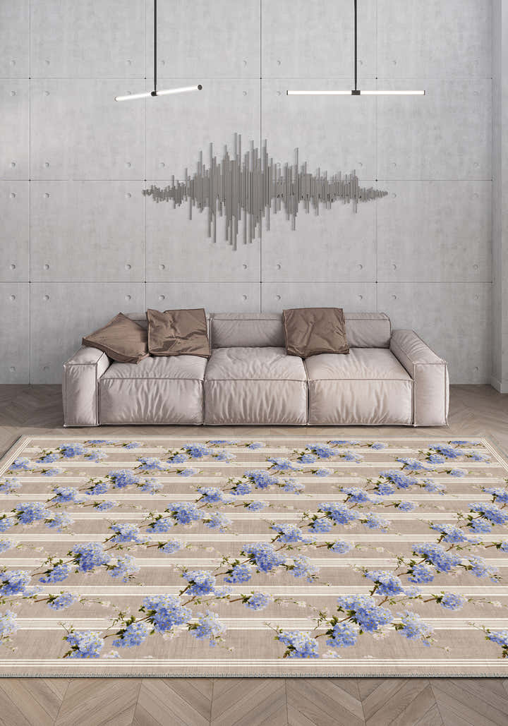 Lilac hydrangea rug for living room.