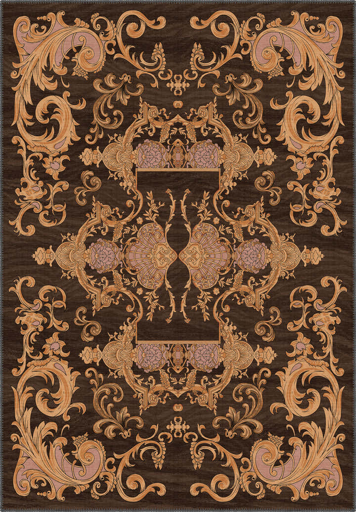 Brown baroque rug