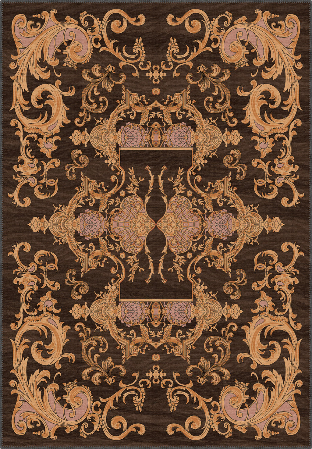 Brown baroque rug