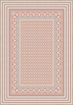Geometric pink rug for nursery.