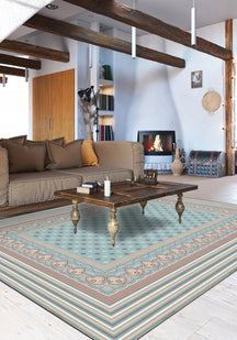 Eclectic pastel rug for living room.