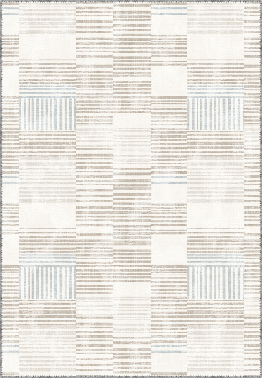 Modern minimalist rug in cream tones.