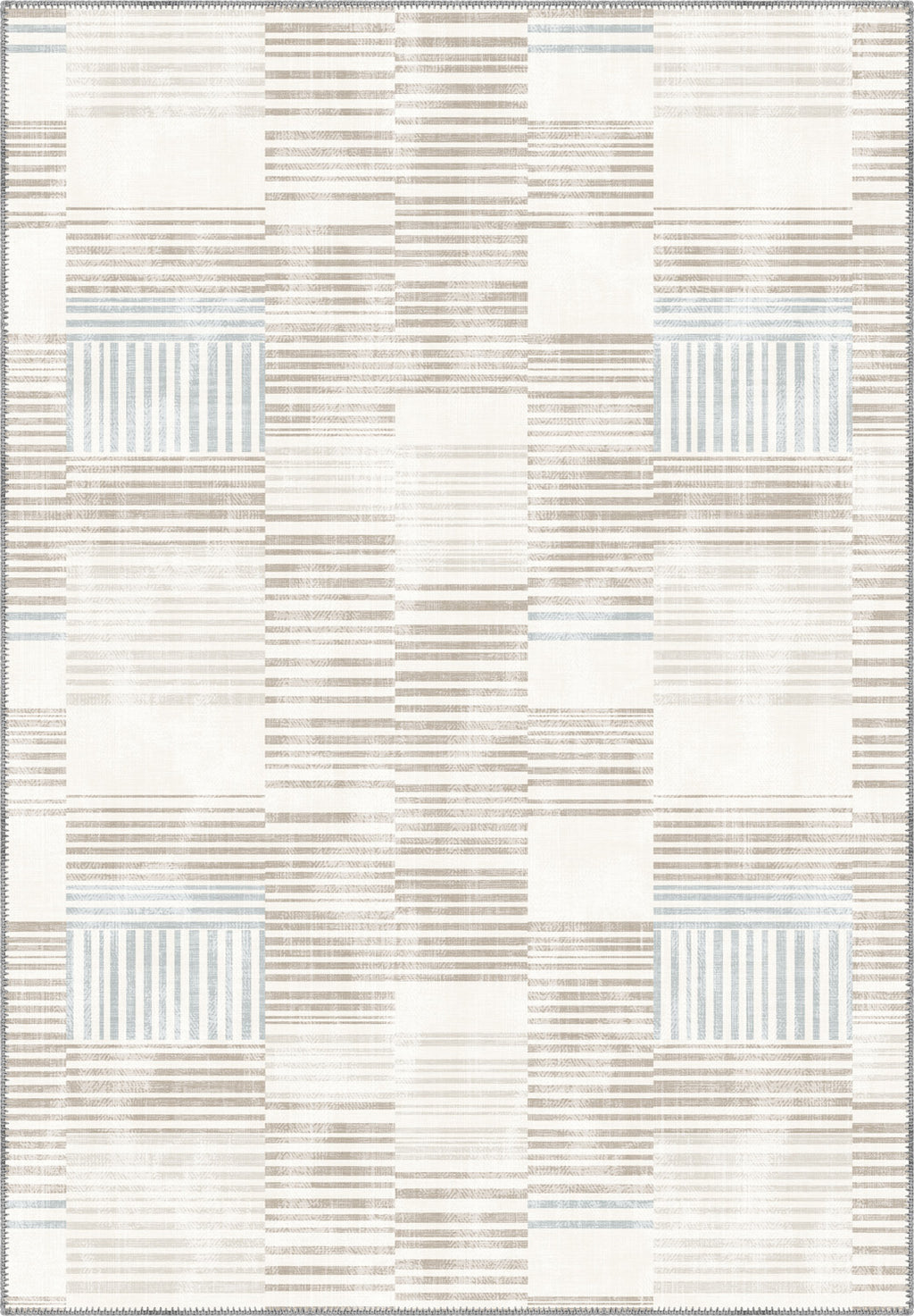 Modern minimalist rug in cream tones.