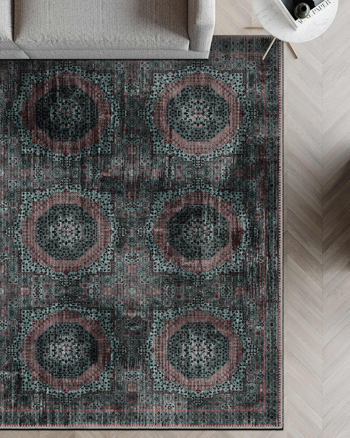 Vintage Persian rug for living room.
