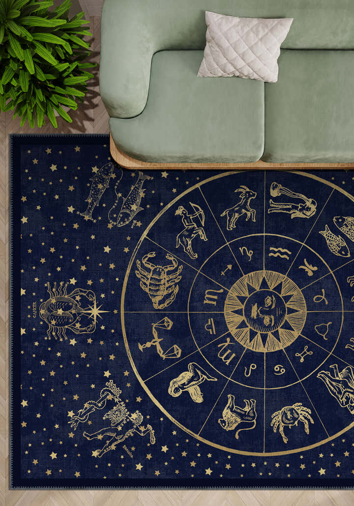 Vega Navy Zodiac Rug