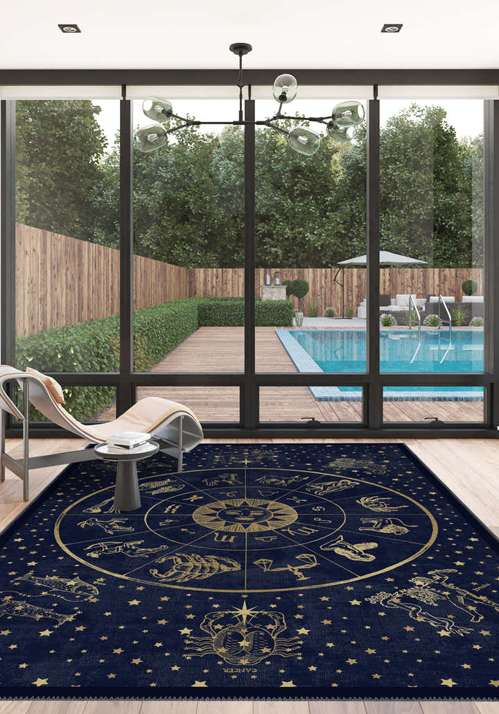 Vega Navy Zodiac Rug