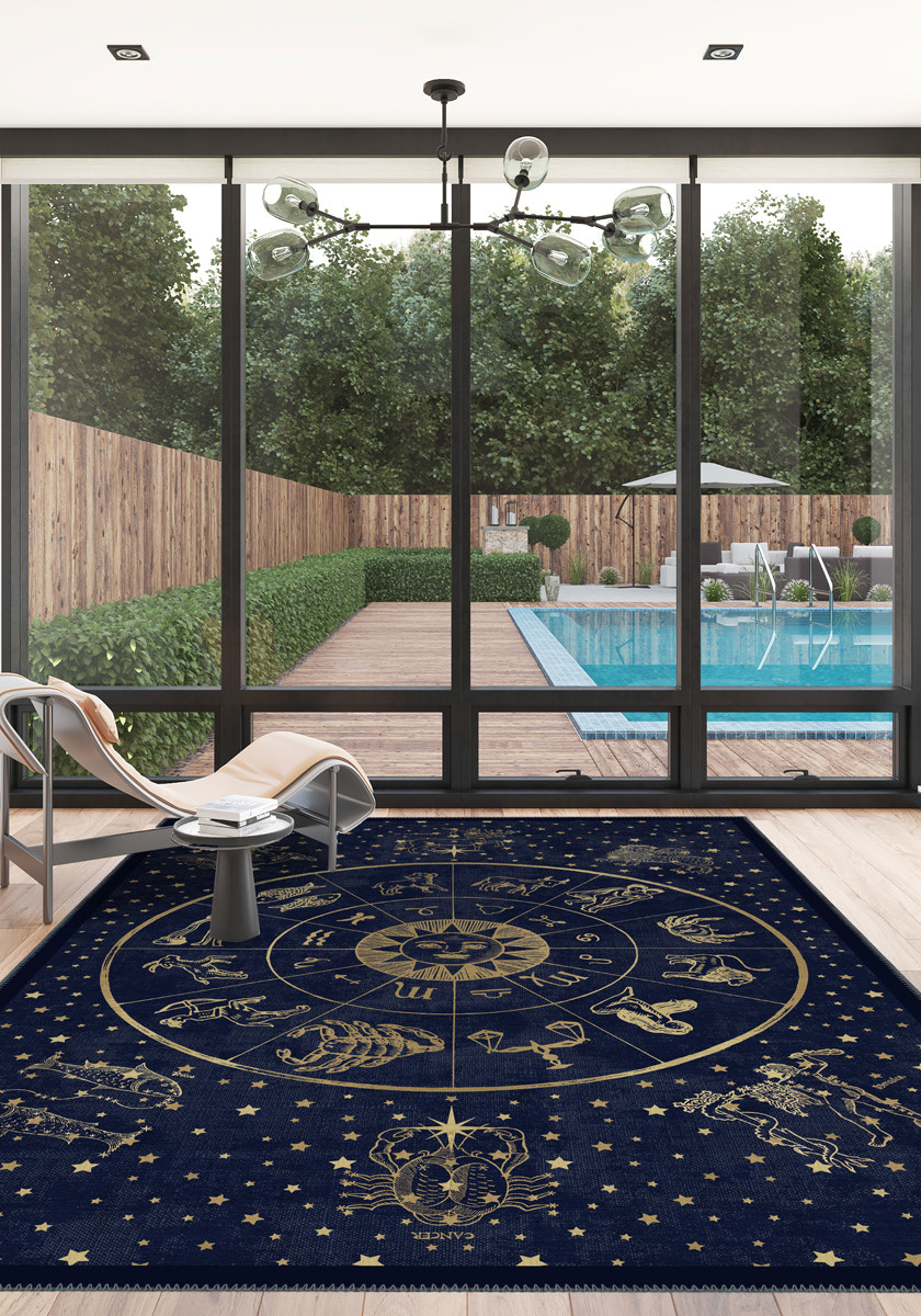 Vega Navy Zodiac Rug