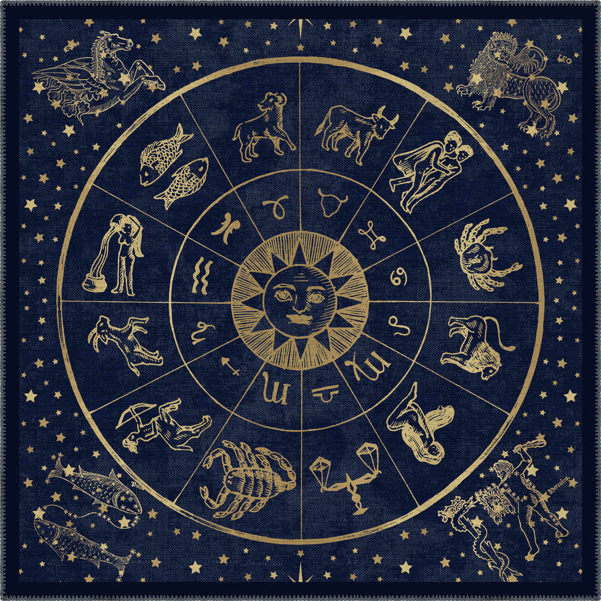 Vega Navy Zodiac Rug