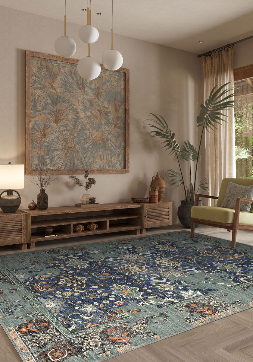Sorelle Blue Distressed Rug