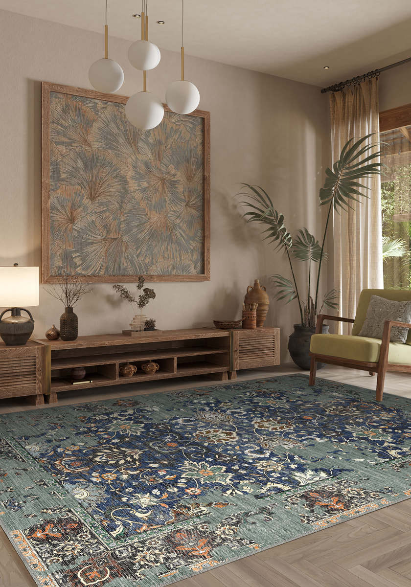 Sorelle Blue Distressed Rug