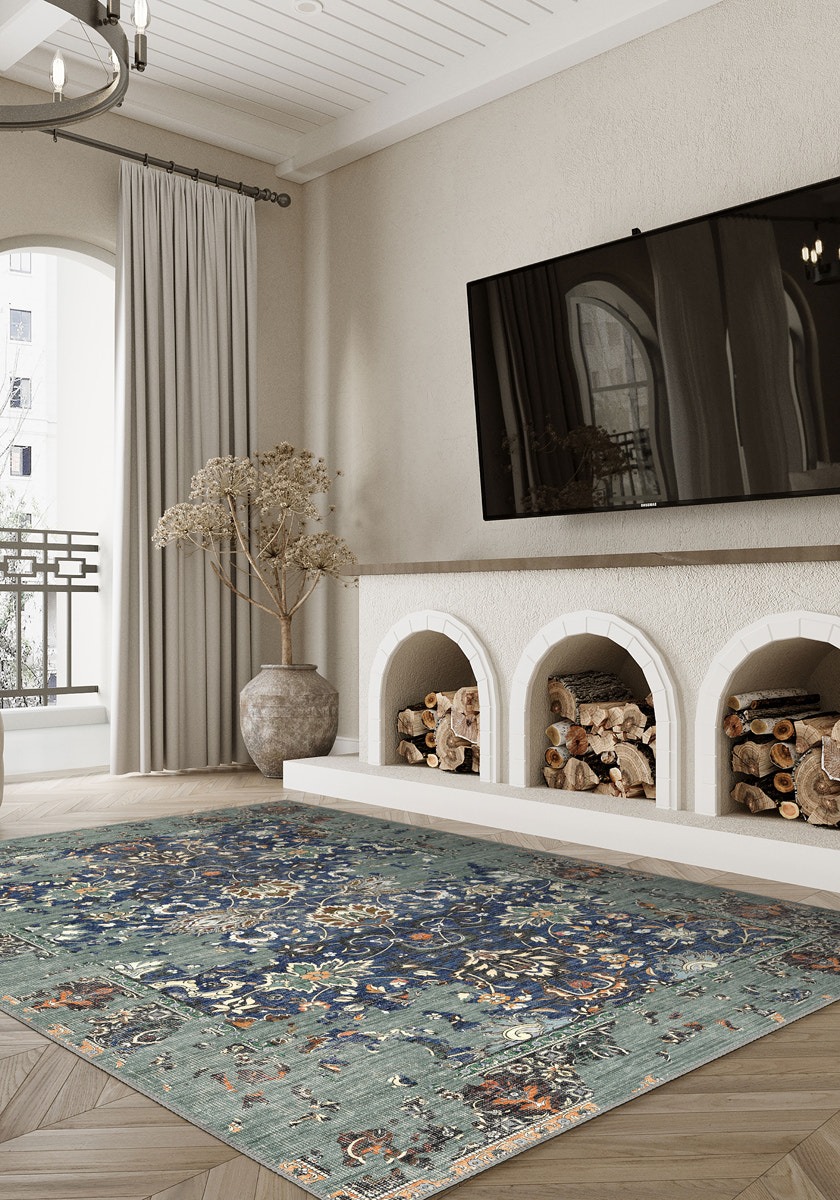 Sorelle Blue Distressed Rug
