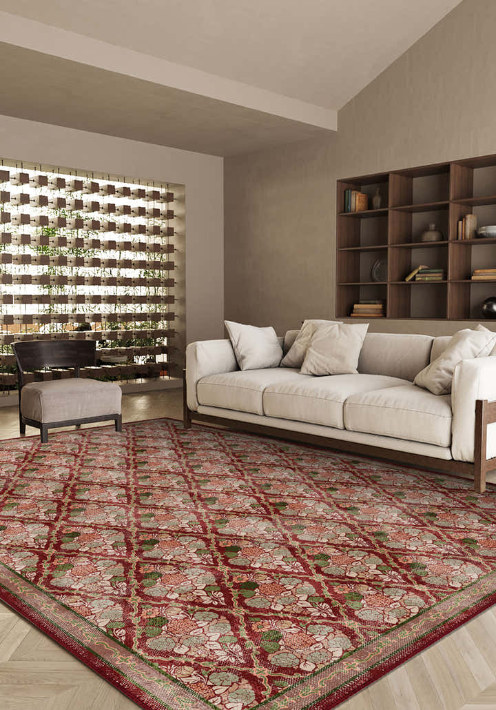 Willow Floral Burgundy Rug