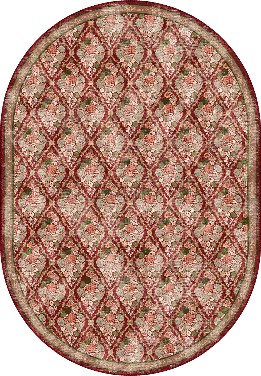 Willow Floral Burgundy Rug